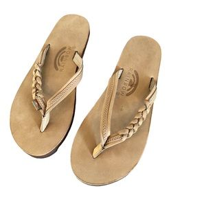 Rainbow Flirty braided Single Layer Leather 1/2" Narrow Braid Strap sierra brown